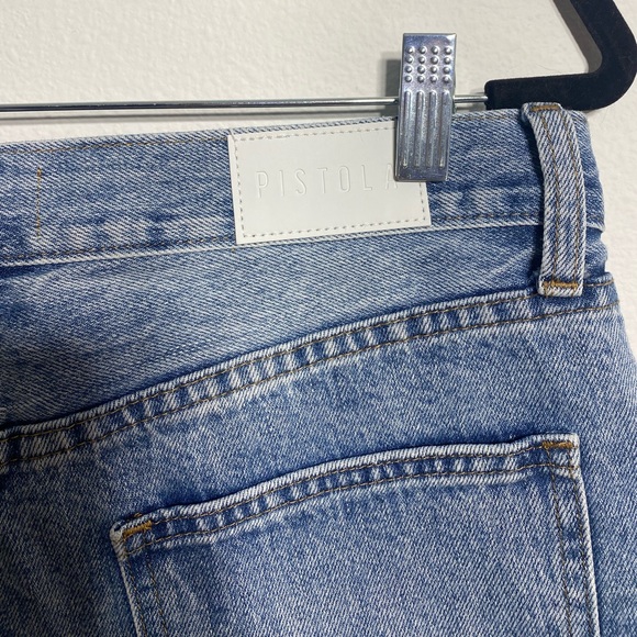 PISTOLA Maeve Super High Rise Cutoff Denim Distressed Cotton Jean Shorts Raw - Picture 3 of 5